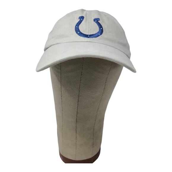 NFL Football Indianapolis Colts Strapback Hat Embroidered Horseshoe Logo Beige - Picture 1 of 11